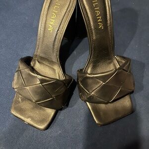 Liliana Black Woven Heels